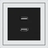 Розетка HDMI + USB Xelent Series, слоновая кость / угольно-серый MPSXL-HU-NP.18