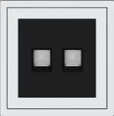 Розетка Ethernet (RJ45) Xelent Series, 2 порта, слоновая кость / угольно-серый MPEXL-2E-NP.18