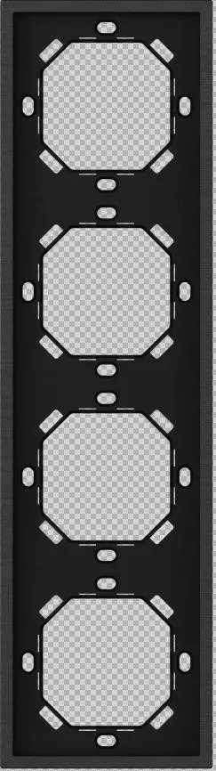 Рамка Xelent Series, 4-постовая, вертикальная, стандарт EU, чёрный MPFXL-4GFV-NP.18