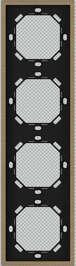 Ramka Xelent Series, 4 postli, vertikal, EU standarti, eskitilgan bronza jez MPFXL-4GFV-NP.18