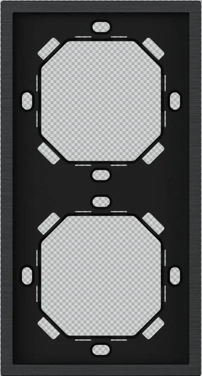 Ramka Xelent Series, 2 postli, vertikal, EU standarti, qora MPFXL-2GFV-NP.18