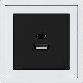 Розетка USB + Type-C Xelent Series, слоновая кость / угольно-серый MPSXL-UT-NP.18