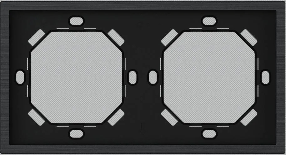 Ramka Xelent Series, 2 postli, gorizontal, EU standarti, qora MPFXL-2GFH-NP.18