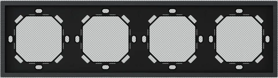 Рамка Xelent Series, 4-постовая, горизонтальная, стандарт EU, чёрный MPFXL-4GFH-NP.18