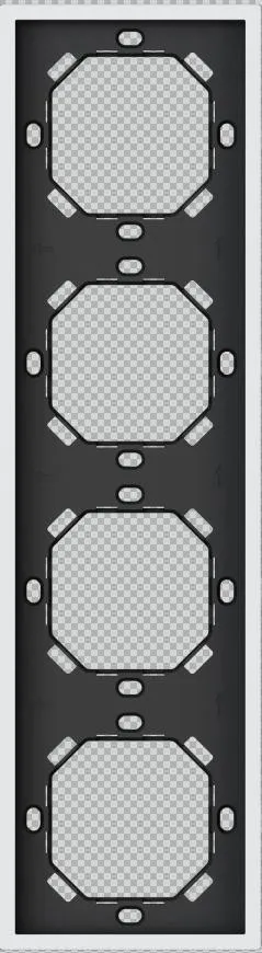 Ramka Xelent Series, 4 postli, vertikal, EU standarti, plastik, fil suyagi rang / ko‘mir kulrang MPFXL-4GFV-NP.18