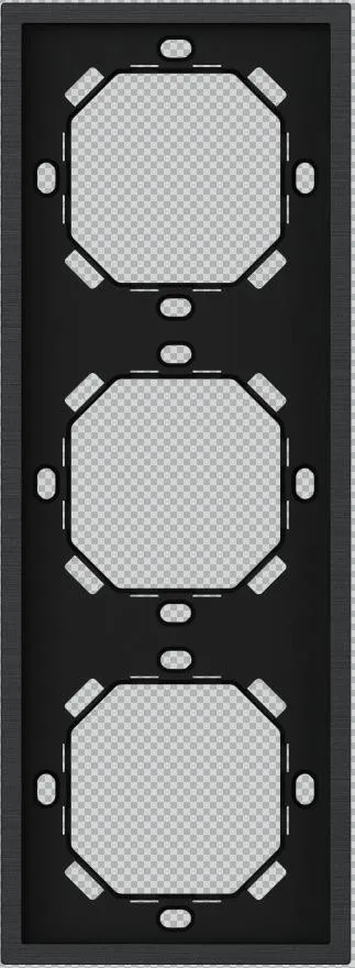 Рамка Xelent Series, 3-постовая, вертикальная, стандарт EU, чёрный MPFXL-3GFV-NP.18