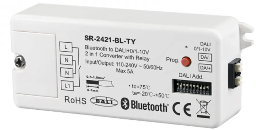 Bluetooth → DALI signal konvertori SR-2421-BL-TY