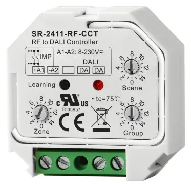 RF boshqaruvli DALI guruh va stsenariy kontrolleri SR-2411-RF-CCT