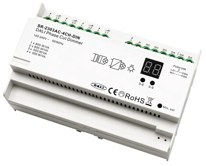 Диммер DALI с фазовым управлением SR-2303AC-4CH-DIN