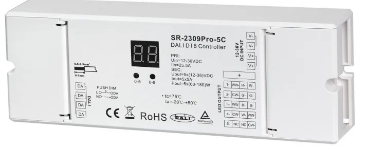 DALI DT8 LED kontrolleri SR-2309PRO-5C