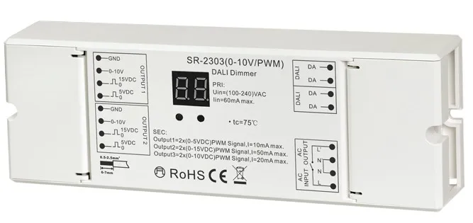 Диммер-преобразователь DALI → 0/1–10 В / ШИМ SR-2303(0-10V/PWM)