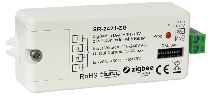 Zigbee → DALI + 0–10 V signal konvertori SR-2421-ZG