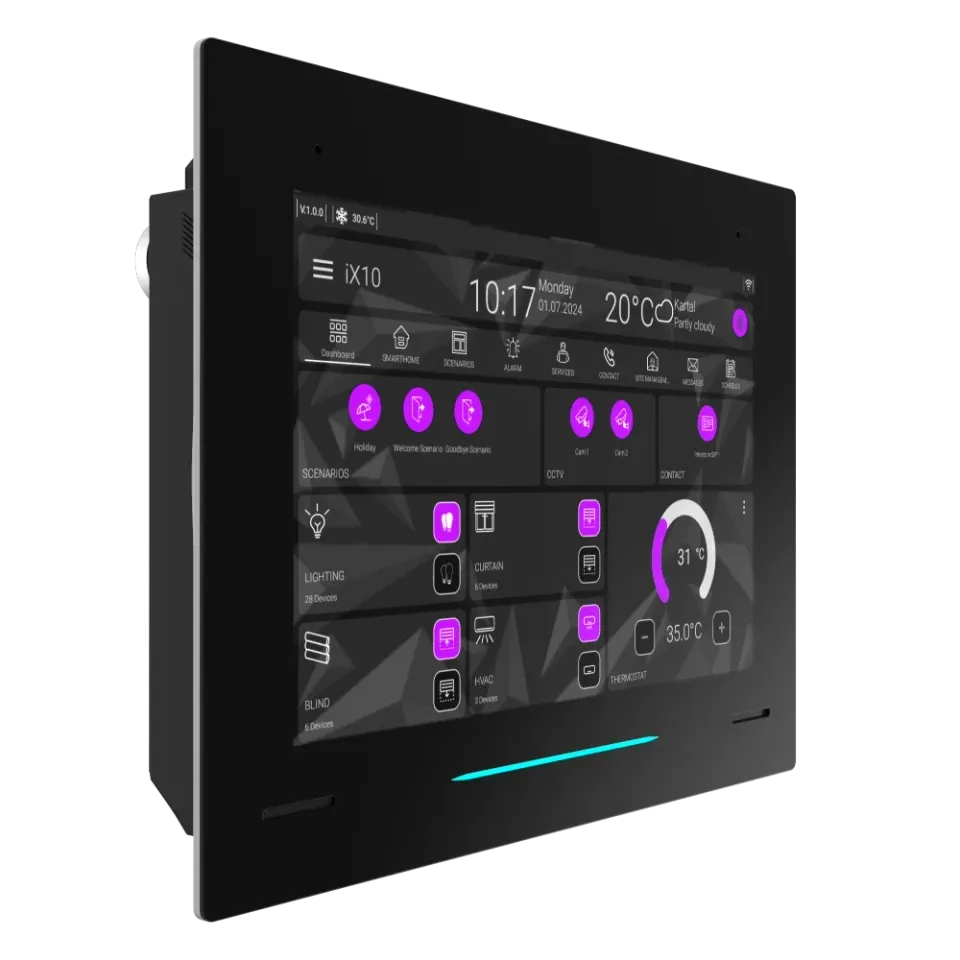 Сенсорная панель Interra iX10, Full Frame, без KNX, PoE, чёрный ITR110-2410