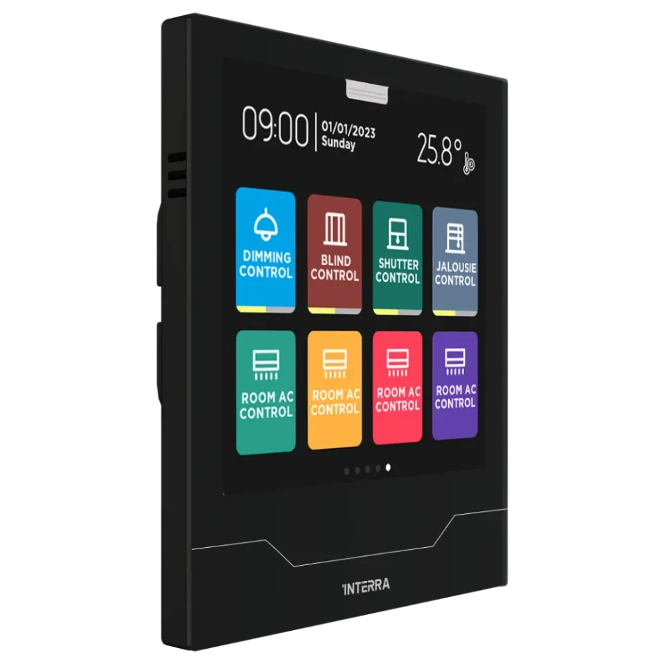 iX4 4″ sensorli KNX paneli, + AQI qora ITS330-2001